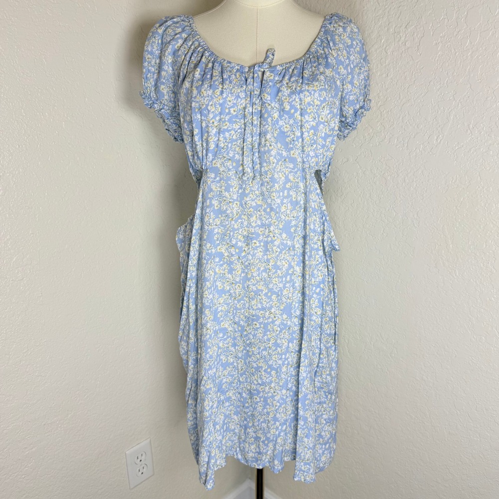 Floral Midi Dress Jessica Simpson Puff Sleeve Dress Pockets Coquette Cottagecore